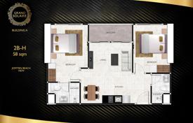 2-zimmer wohnung 58 m² in Pattaya, Thailand. $317 000